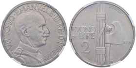 Vittorio Emanuele III (1900-1946) 2 Lire 1929 - Nomisma 1173 Ni RRR Millesimo per numismatici, con una tiratura di soli 50 esemplari. Ex asta UBS 14 d...