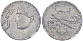 Vittorio Emanuele III (1900-1946) 20 Centesimi 1929 - Nomisma 1282 Ni RRR Millesimo per numismatici, con una tiratura di 500 esemplari. Ex asta UBS 14...