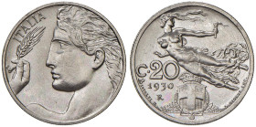 Vittorio Emanuele III (1900-1946) 20 Centesimi 1930 - Nomisma 1283 NI RRR Tiratura di 50 esemplari

Status: FDC