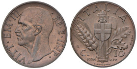 Vittorio Emanuele III (1900-1946) 10 Centesimi 1936 Impero Prova - Nomisma P62 CU RRR

Status: FDC