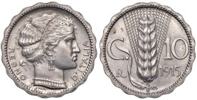 Vittorio Emanuele III (1900-1946) Progetto 10 Centesimi 1915 ghiera ondulata - Luppino PP253; P.P.333 NI RRRR

Status: FDC