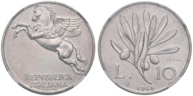 REPUBBLICA ITALIANA (1946-) 10 Lire 1946 Prova - IT In slab NGC MS 63 cod. 3216388-008

Status: MS 63