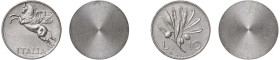 REPUBBLICA ITALIANA (1946-) 10 Lire 1946 prove tecniche - AL (g 2,57 + 2,71) RRRR Queste due prove unifaci sono di estremo interesse per la presenza s...