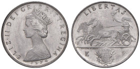 REPUBBLICA ITALIANA Medaglia o prova di medaglia 1974 dedicata alla regina d’Inghilterra Elisabetta II con l’indicazione di SPECIMEN INOX, bordo rigat...