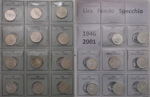 Raccolta delle 500 lire ed altri valori coniati in argento in lire dalla Repubblica Italiana nelle versioni FDC e FS. La collezione è divisa in due al...
