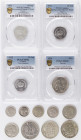 GREECE: Lot of 13 coins composed of 3x 10 Lepta (1922) - graded by PCGS as "MS 62", "AU Detail / Surfaces Smoothed" & "AU Detail / Environmental Damag...