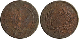 GREECE: 5 Lepta (1828) (type A.1) in copper. Phoenix with converging rays on obverse. Variety "136-F.c" by Peter Chase. Environmental damage. (Hellas ...