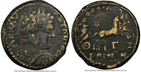 THESSALIAN LEAGUE. Caracalla (AD 198-217). AE triassarion (23mm, 9.15 gm, 1h). NGC VF 5/5 - 3/5. Ca. AD 211-217. K M AV-ANTΩNINOC, laureate, cuirassed...