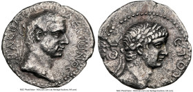 PONTIC KINGDOM. Polemo II (AD 38-64) with Claudius I. AR drachm (19mm, 6h). NGC VF, flan flaw. Dated Regnal Year 19 (AD 56/57). BACIΛЄWC ΠΟΛЄΜWΝΟC, di...