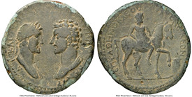 CARIA. Stratoniceia. Antoninus Pius with Marcus Aurelius (AD 138-161). AE (37mm, 25.12 gm, 11h). NGC Choice Fine (photo certificate) 5/5 - 2/5, edge c...