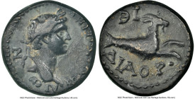 CARIA. Tabae. Domitian (AD 81-96). AE (16mm, 3.98 gm, 12h). NGC Choice Fine 4/5 - 2/5, smoothing, repatinated. ΔΗΜΟϹ ΤΑΒΗ-ΝΩ-Ν, laureate head of Demos...