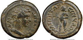 LYDIA. Magnesia. Mar. Aurelius (AD 161-180). AE16 (16mm, 7h). NGC Choice F. Conventus of Smyrna. ΑΥΡΗΛΙΟϹ ΚΑΙ, bare-headed bust of Marcus Aurelius rig...