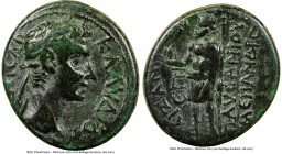 PHRYGIA. Aezanis. Claudius (AD 41-54). AE (20mm, 11h). NGC Fine, light smoothing. Group I. Pausanias Menandros, magistrate. ΚΛΑΥΔΙΟϹ ΚΑΙϹΑΡ, laureate ...