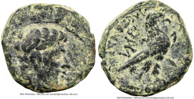 PHRYGIA. Amorium. Augustus (27 BC-AD 14). AE (18mm, 1h). NGC Choice Fine. ϹΕΒΑϹΤΟϹ, bare head of Augustus right; lituus before / ΑΛΕΞΑΝΔΡΟϹ ΚΑΛΛΙΠΠΟΥ,...