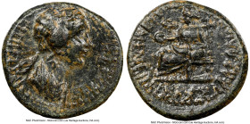 PHRYGIA. Eumenea. Agrippina Jr. (AD 50-59). AE (17mm, 11h). NGC VF, smoothing. ΑΓΡΙΠΕΙΝΑ ΣΕΒΑΣΤΗ, draped bust of Agrippina Junior right / ΒΑΣΣΑ ΚΛΕΩΝΟ...
