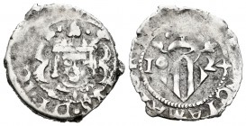 Felipe IV (1621-1665). Dieciocheno. 1624. Valencia. (FM-no cita). Ag. 2,06 g. El "6" de la fecha como "0". Rara. MBC-. Est...70,00.