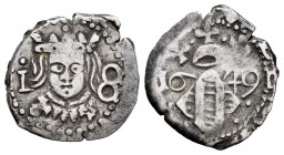 Felipe IV (1621-1665). Dieciocheno. 1649. Valencia. (FM-148 variante). Ag. 2,04 g. El 6 de la fecha tumbado. BC+. Est...50,00.