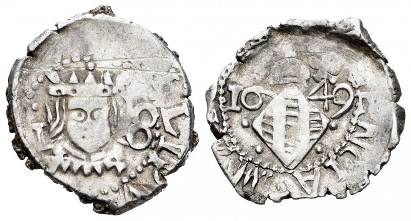 Felipe IV (1621-1665). Dieciocheno. 1649. Valencia. (FM-148 variante). Ag. 2,43 ...
