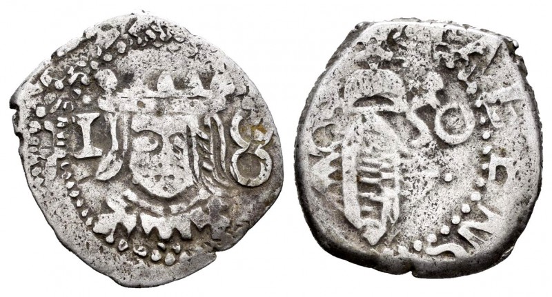 Felipe IV (1621-1665). Dieciocheno. 1650. Valencia. (FM-153). Ag. 1,92 g. El 5 d...