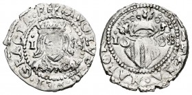 Carlos II (1665-1700). Dieciocheno. 1688. Valencia. (FM-no cita). Ag. 2,07 g. Leyenda completa del anverso terminada en GRACIA.R. EBC-. Est...90,00.