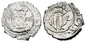Carlos III, Pretendiente. Dieciocheno. 1706. Valencia. (Cal-42). Ag. 1,63 g. Escudo entre L-L. Escasa. MBC+. Est...70,00.