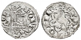 Reino de Castilla y León. Alfonso X (1252-1284). Novén. Burgos. (Bautista-394 variante). Ve. 0,77 g. Curiosa B bajo el castillo. Orla sin puntos en an...