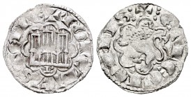 Reino de Castilla y León. Alfonso X (1252-1284). Novén. Burgos. (Bautista-394). Ve. 0,87 g. B bajo el castillo. Orla sin puntos en anverso y con punto...
