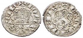 Reino de Castilla y León. Alfonso X (1252-1284). Novén. Burgos. (Bautista-394 variante). Ve. 0,70 g. B bajo castillo. Castillo atípico con arco en la ...