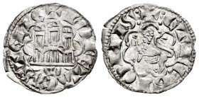 Reino de Castilla y León. Alfonso X (1252-1284). Novén. Burgos. (Bautista-394.5 variante). Ve. 0,73 g. B degenera a I bajo el castillo. Orla del anver...