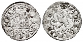 Reino de Castilla y León. Alfonso X (1252-1284). Noven. Cuenca. (Bautista-397 variante). Anv.: MONETA CAS.TELE. Cuenco con pie bajo castillo. Ve. 0,82...