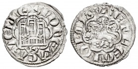 Reino de Castilla y León. Alfonso X (1252-1284). Novén. León. (Bautista-398 variante). Ve. 0,77 g. La L parece una T tumbada, bajo el castillo. EBC+. ...