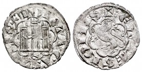 Reino de Castilla y León. Alfonso X (1252-1284). Novén. León. (Bautista-398 variante). Ve. 0,81 g. L bajo el castillo. La leyenda del anverso empieza ...