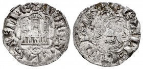 Reino de Castilla y León. Alfonso X (1252-1284). Novén. Toledo. (Bautista-401 variante). Ve. 0,82 g. T entre puntos debajo del castillo. Con 3 puntos ...