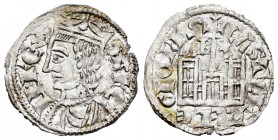 Reino de Castilla y León. Sancho IV (1284-1295). Cornado. Burgos. (Bautista-427). Anv.: Rombo en la corona. Rev.: B y estrella a los lados de la cruz ...
