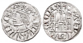Reino de Castilla y León. Sancho IV (1284-1295). Cornado. Burgos. (Bautista-427). Anv.: Rombo en corona. Rev.: B y estrella a los lados de la cruz y p...