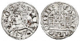 Reino de Castilla y León. Sancho IV (1284-1295). Cornado. Burgos. (Bautista-427 variante). Anv.: Punto en corona. Rev.: La S de CASTELLE tumbada. Con ...