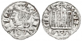 Reino de Castilla y León. Sancho IV (1284-1295). Cornado. Burgos. (Bautista-427 variante). Anv.: Un roel en corona. Rev.: B y estrella a los lados de ...