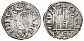 Reino de Castilla y León. Sancho IV (1284-1295). Cornado. Burgos. (Bautista-427 variante). Anv.: Roel en corona. Rev.: B y estrella a los lados de la ...