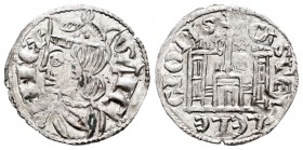Reino de Castilla y León. Sancho IV (1284-1295). Cornado. Burgos. (Bautista-427 variante). Anv.: 3 puntos en la corona del rey. Rev.: B y estrella a l...