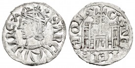 Reino de Castilla y León. Sancho IV (1284-1295). Cornado. Burgos. (Bautista-427.1 variante). Anv.: Corona con cruz y encima estrella. Rev.: Leyenda CA...