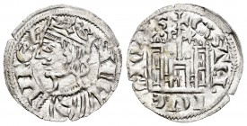 Reino de Castilla y León. Sancho IV (1284-1295). Cornado. Burgos. (Bautista-427.2 variante). Anv.: Estrella en corona. Rev.: B con punto y estrella a ...