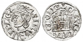 Reino de Castilla y León. Sancho IV (1284-1295). Cornado. Burgos. (Bautista-427.2). Anv.: Corona con rombo. Rev.: B con punto y estrella a los lados d...