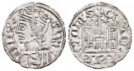 Reino de Castilla y León. Sancho IV (1284-1295). Cornado. Burgos. (Bautista-427.2 variante). Anv.: Cruz en corona. Rev.: B con punto y estrella a los ...