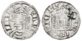 Reino de Castilla y León. Sancho IV (1284-1295). Cornado. Coruña. (Bautista-428.2). Rev.: Estrella a los lado de la cruz y venera antigua en la puerta...