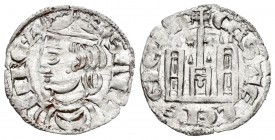 Reino de Castilla y León. Sancho IV (1284-1295). Cornado. Coruña. (Bautista-428.2 variante). Anv.: Corona con punto. Rev.: Estrella a los lado de la c...