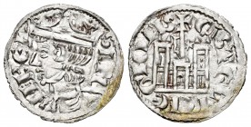 Reino de Castilla y León. Sancho IV (1284-1295). Cornado. León. (Bautista-430 variante). Rev.: L y estrella a los lados de la cruz. Puerta con arco. V...