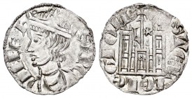 Reino de Castilla y León. Sancho IV (1284-1295). Cornado. León. (Bautista-430 variante). Rev.: L y estrella a los lados de la cruz. Puerta de dos segm...
