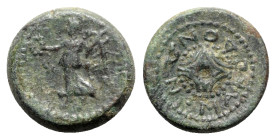 Macedon, Koinon of Macedon. Pseudo-autonomous issue, time of Claudius to Nero, AD 41-68. Æ Assarion (17mm, 4.48g). Beroea mint. Nike, holding wreath a...