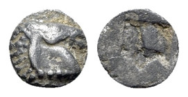 Asia Minor, Uncertain, c. 600-550 BC. AR Hemiobol (5mm, 0.24g). Horse head r. R/ Rough incuse square. Cf. Klein 332 (Kyme in Aeolis). VF - Good VF
