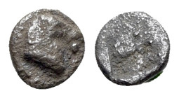 Asia Minor, Uncertain, c. 600-550 BC. AR Hemiobol (7mm, 0.27g). Horse head r. R/ Rough incuse square. Cf. Klein 332 (Kyme in Aeolis). VF